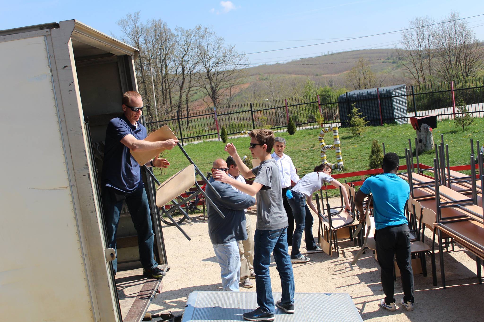 Bringing school supplies to Kosovo